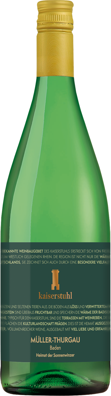 Kaiserstuhl Müller-Thurgau Qualitätswein 1,0 Ortswein Sonnengewächs Kaiserstuhl Müller-Thurgau Qualitätswein 1,0 Ortswein Sonnengewächs