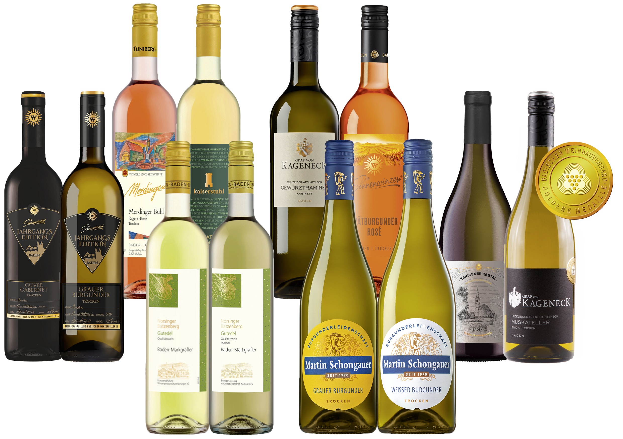 12er Probierpaket Weine mit Goldmedaille